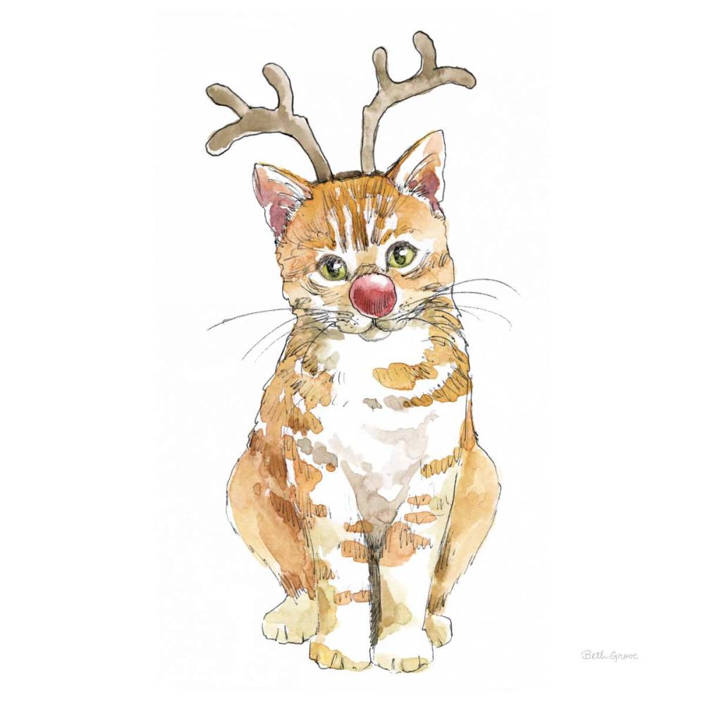 Christmas Kitties III Square art print by Beth Grove for $57.95 CAD