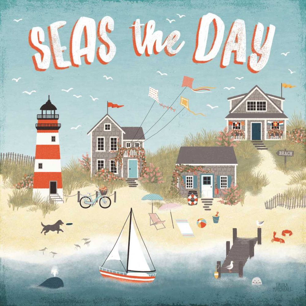 Seaside Village II art print by Laura Marshall for $57.95 CAD