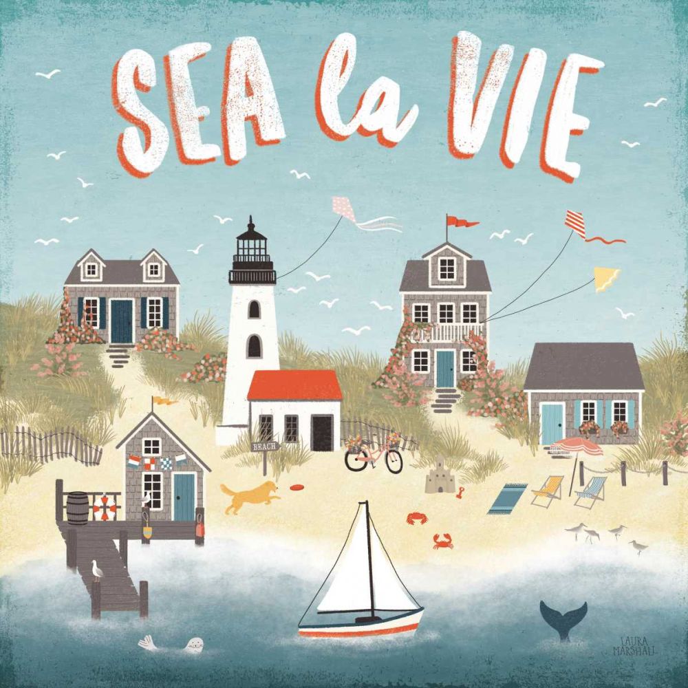 Seaside Village III art print by Laura Marshall for $57.95 CAD