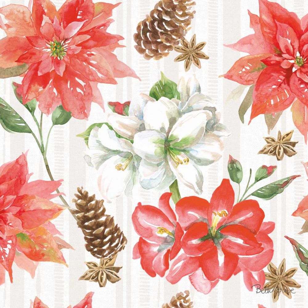 Holiday Flora Pattern IA art print by Beth Grove for $57.95 CAD