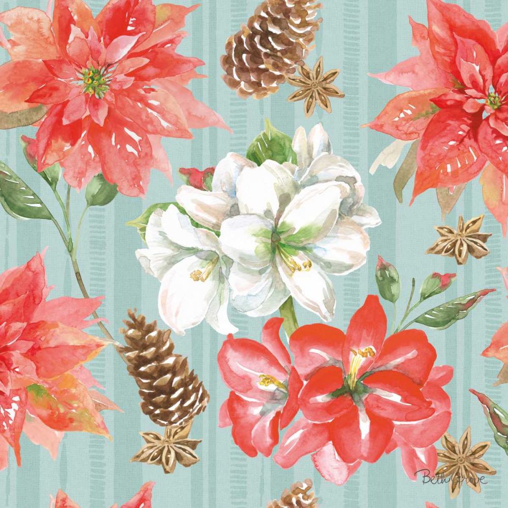 Holiday Flora Pattern IC art print by Beth Grove for $57.95 CAD