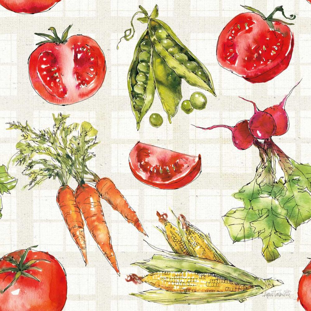 Veggie Market Pattern IA art print by Anne Tavoletti for $57.95 CAD
