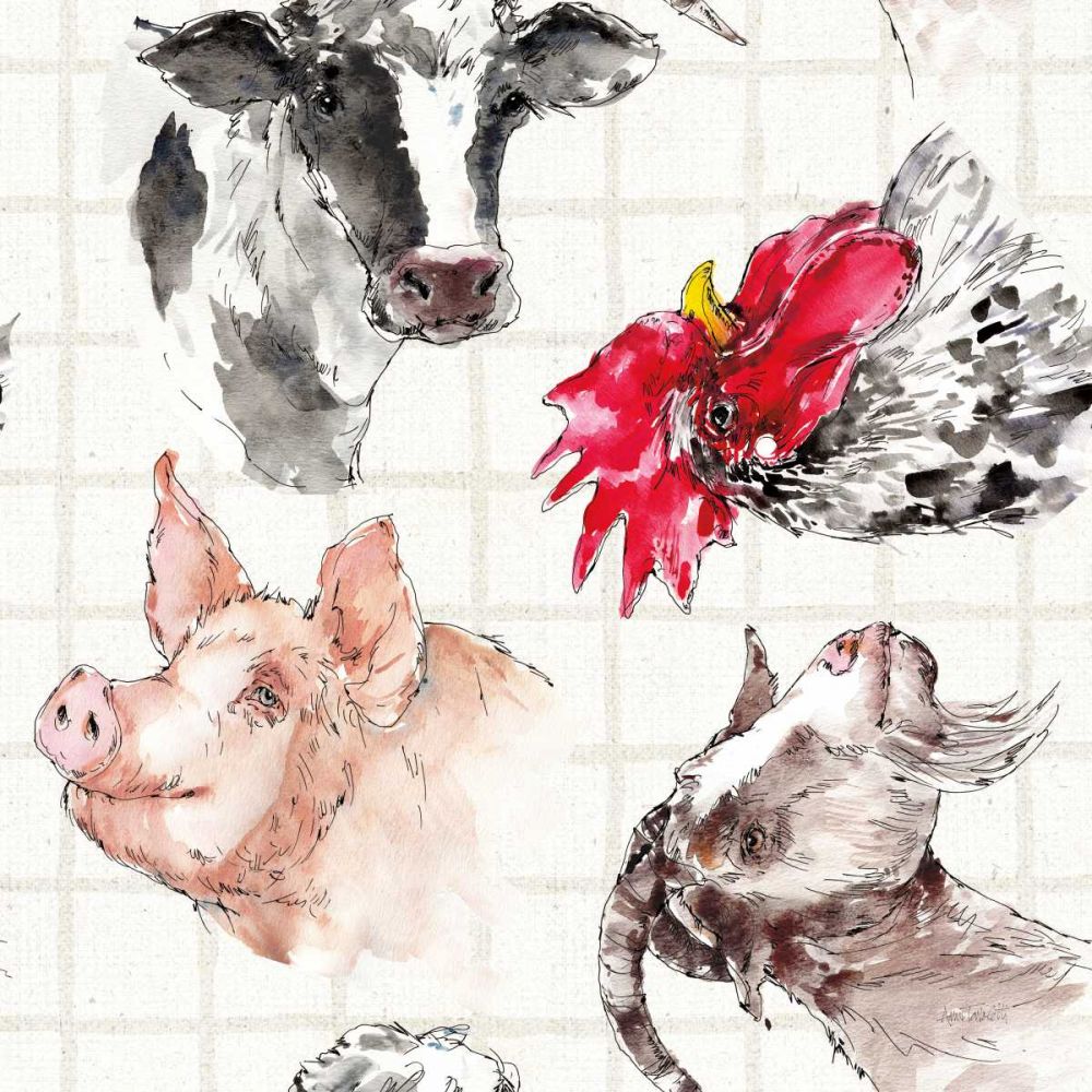 Farm Signs Pattern IA art print by Anne Tavoletti for $57.95 CAD