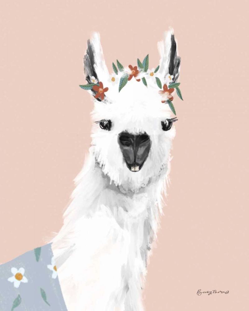 Delightful Alpacas I art print by Becky Thorns for $57.95 CAD