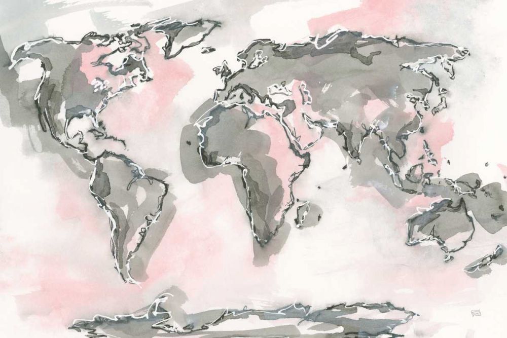 World Map Blush art print by Chris Paschke for $57.95 CAD