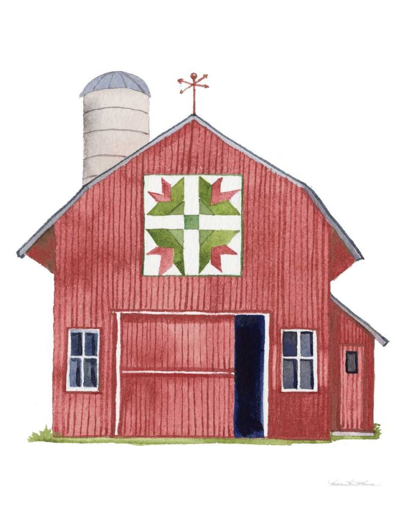 Life on the Farm Barn Element I Dark Red art print by Kathleen Parr McKenna for $57.95 CAD