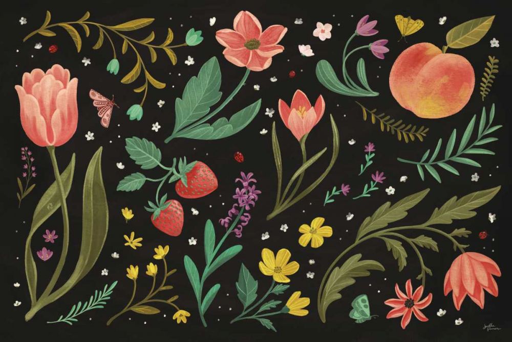 Spring Botanical I Black art print by Janelle Penner for $57.95 CAD