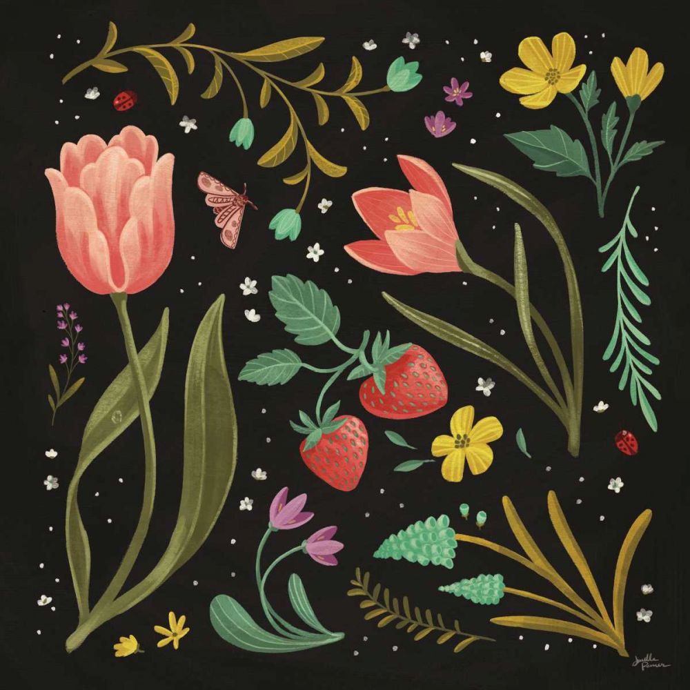 Spring Botanical III Black art print by Janelle Penner for $57.95 CAD