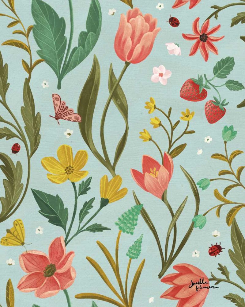 Spring Botanical Pattern IC art print by Janelle Penner for $57.95 CAD
