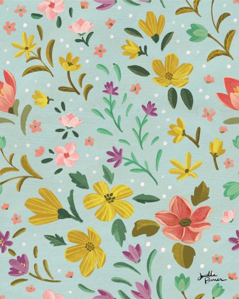 Spring Botanical Pattern IIC art print by Janelle Penner for $57.95 CAD