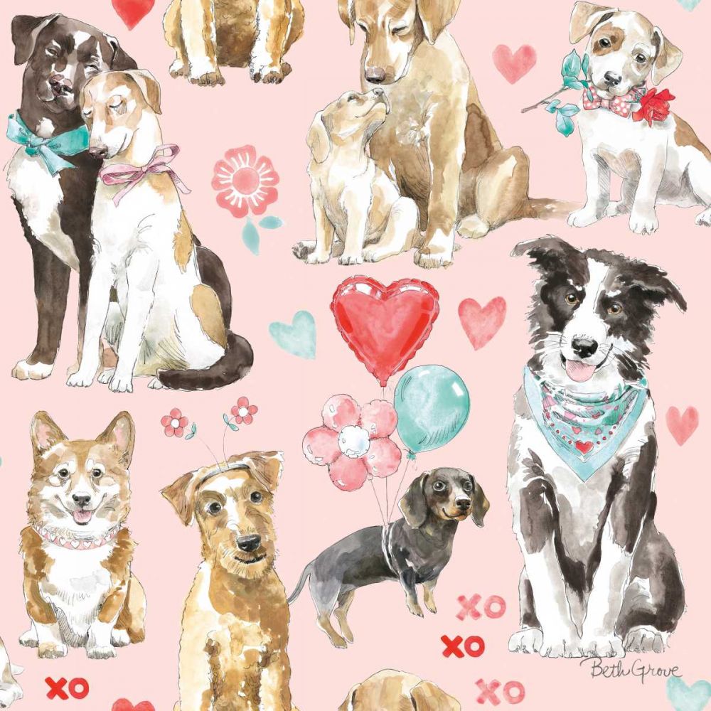 Paws of Love Pattern IB art print by Beth Grove for $57.95 CAD