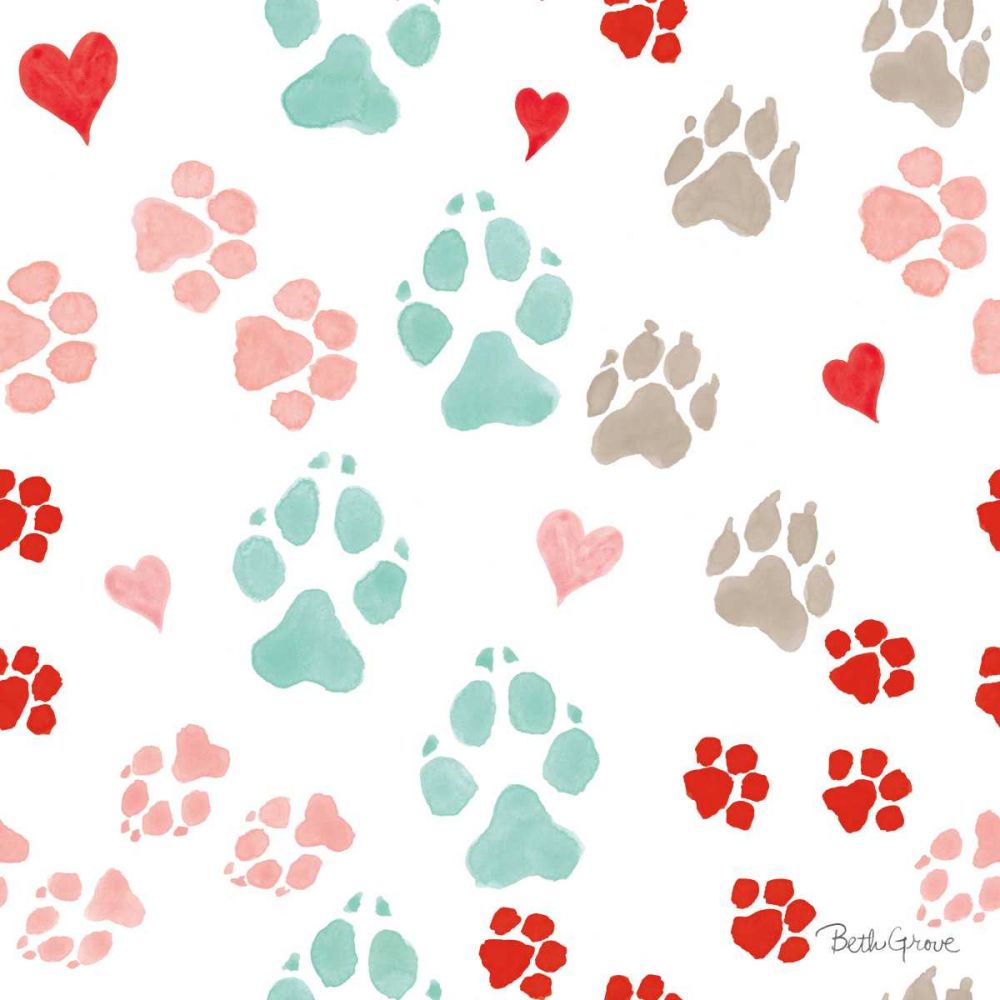 Paws of Love Pattern IIIA art print by Beth Grove for $57.95 CAD