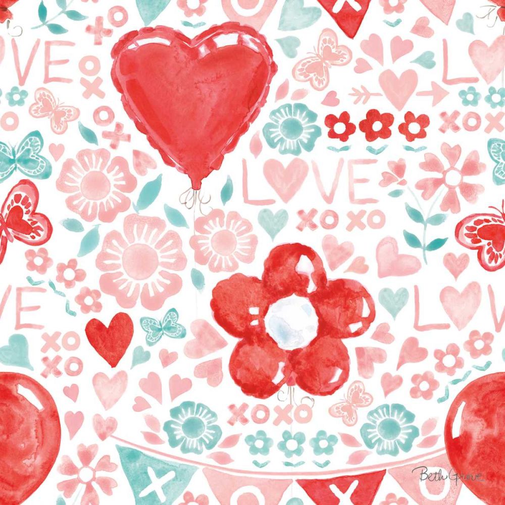 Paws of Love Pattern IVA art print by Beth Grove for $57.95 CAD