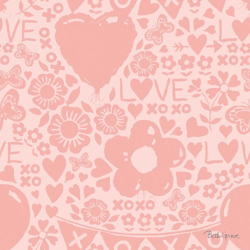 Paws of Love Pattern IVB art print by Beth Grove for $57.95 CAD