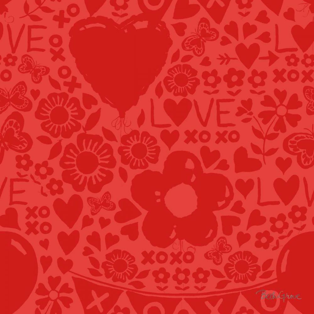 Paws of Love Pattern IVC art print by Beth Grove for $57.95 CAD