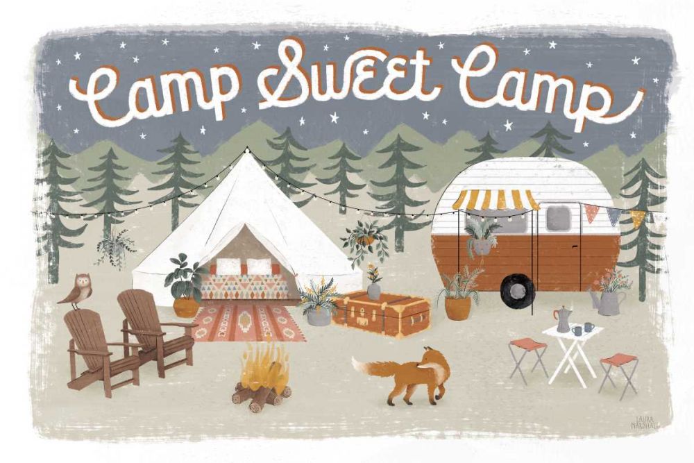 Gone Glamping I art print by Laura Marshall for $57.95 CAD