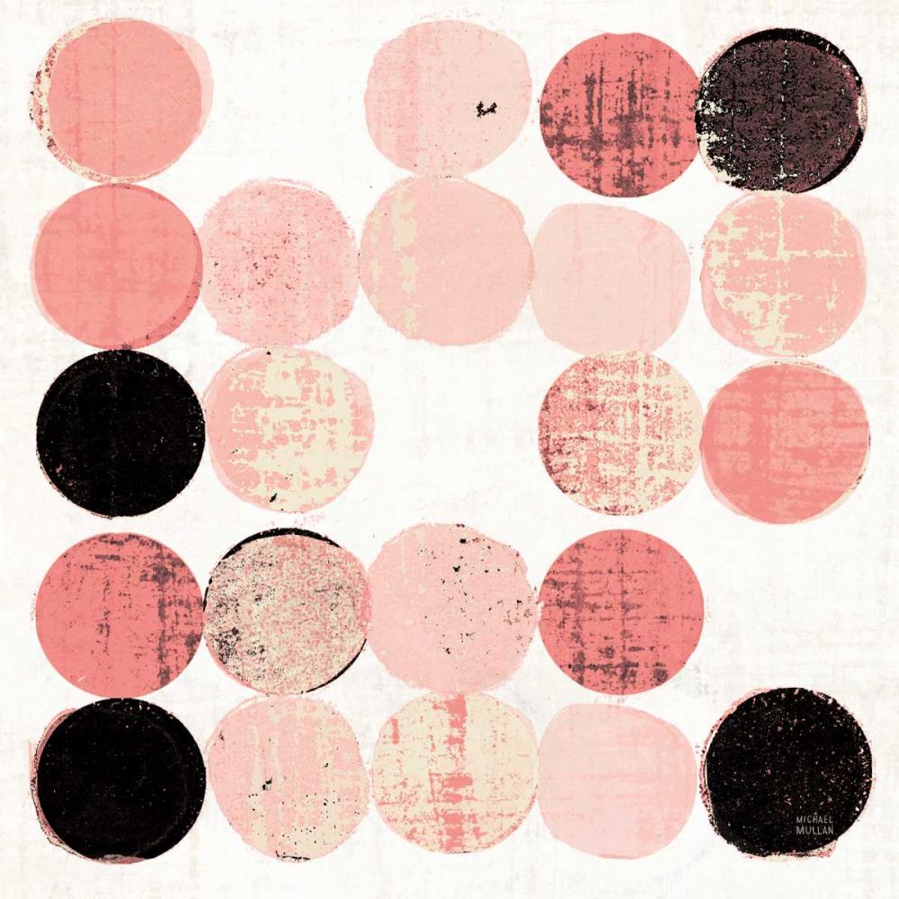 Dots II Square I Pink Black art print by Michael Mullan for $57.95 CAD