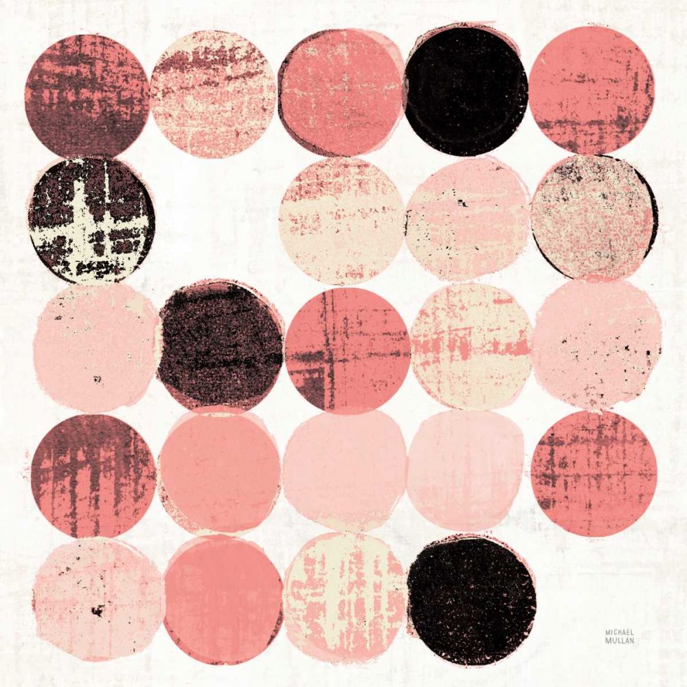 Dots II Square II Pink Black art print by Michael Mullan for $57.95 CAD