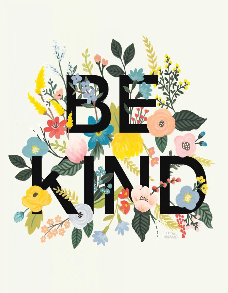Wild Garden I Be Kind Cream art print by Laura Marshall for $57.95 CAD