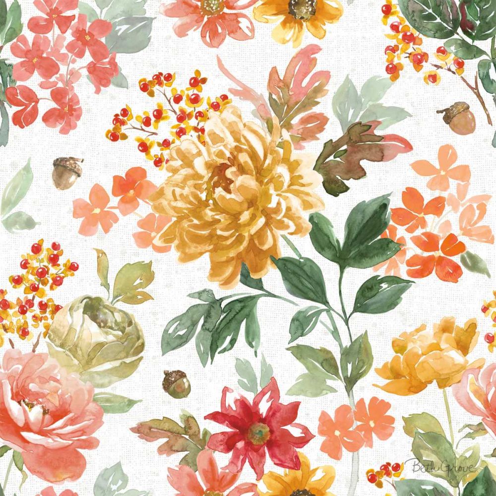 Harvest Bouquet Pattern I art print by Beth Grove for $57.95 CAD