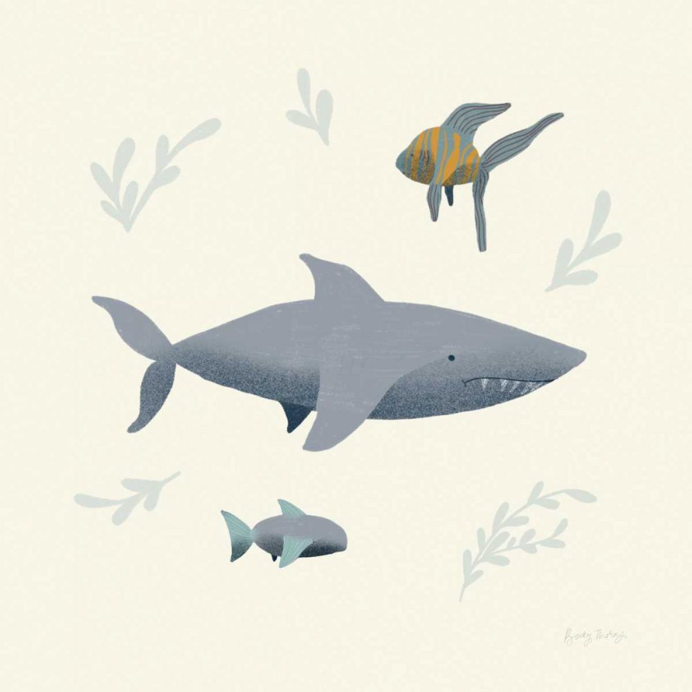 Ocean Life Shark art print by Becky Thorns for $57.95 CAD