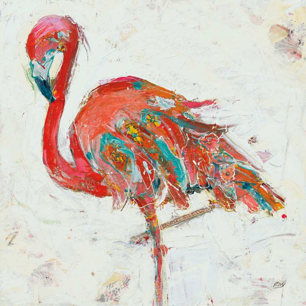 Flamingo on White art print by Kellie Day for $57.95 CAD