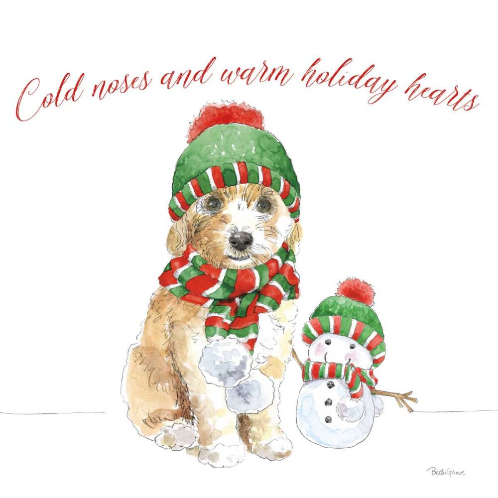 Holiday Paws IV on White art print by Beth Grove for $57.95 CAD