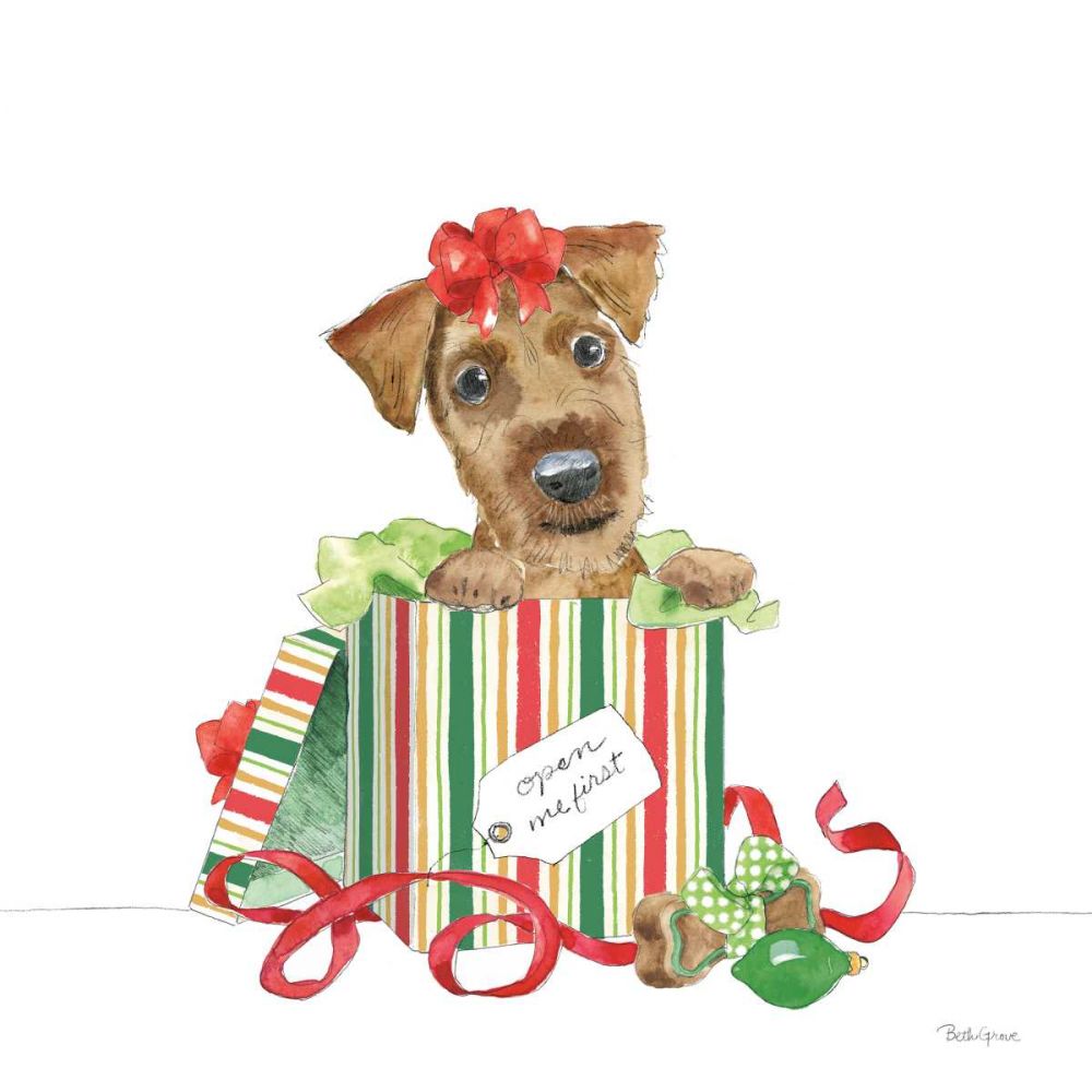 Holiday Paws II on White No Words art print by Beth Grove for $57.95 CAD