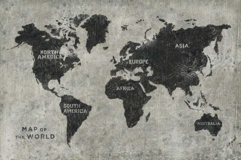 Grunge World Map art print by James Wiens for $57.95 CAD