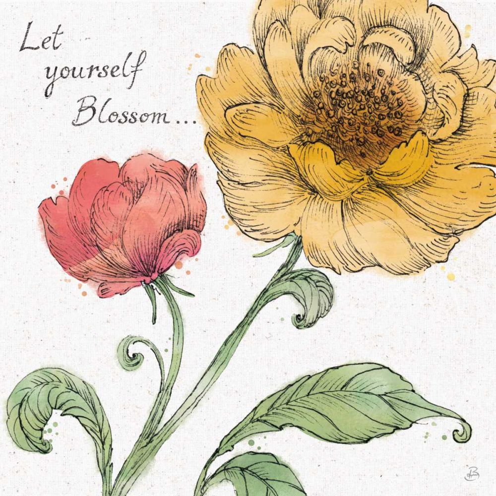 Blossom Sketches III Words Color art print by Daphne Brissonnet for $57.95 CAD