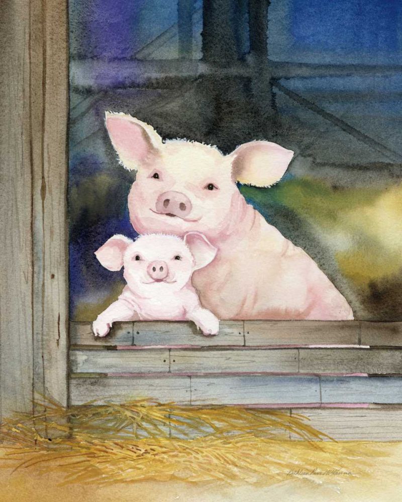 Farm Family Pigs art print by Kathleen Parr McKenna for $57.95 CAD