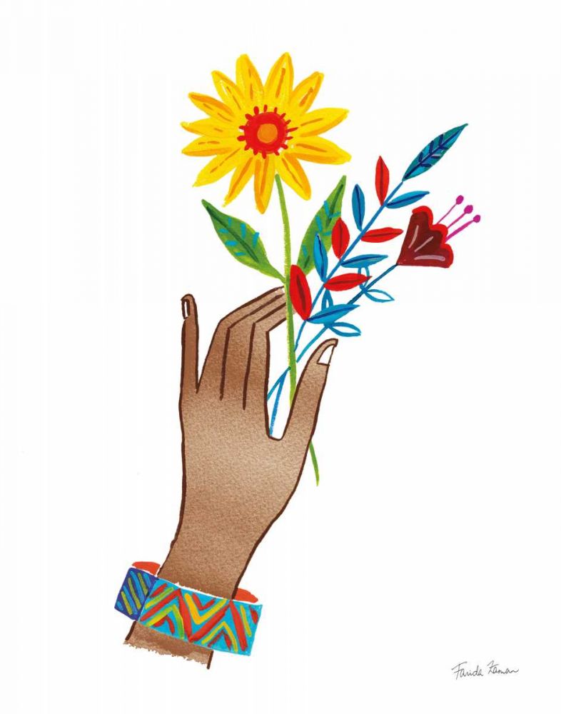Floral Hand IV No Design Tan art print by Farida Zaman for $57.95 CAD