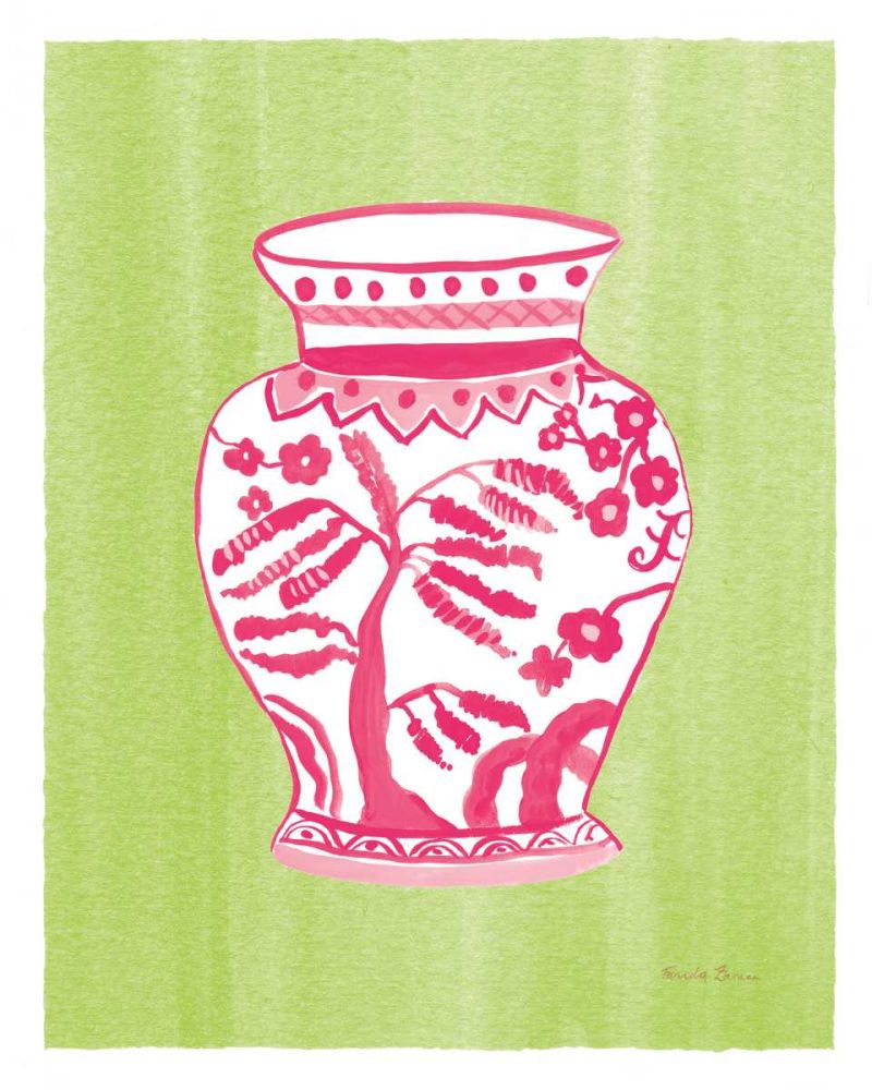 Chinoiserie IV Pink Watercolor art print by Farida Zaman for $57.95 CAD