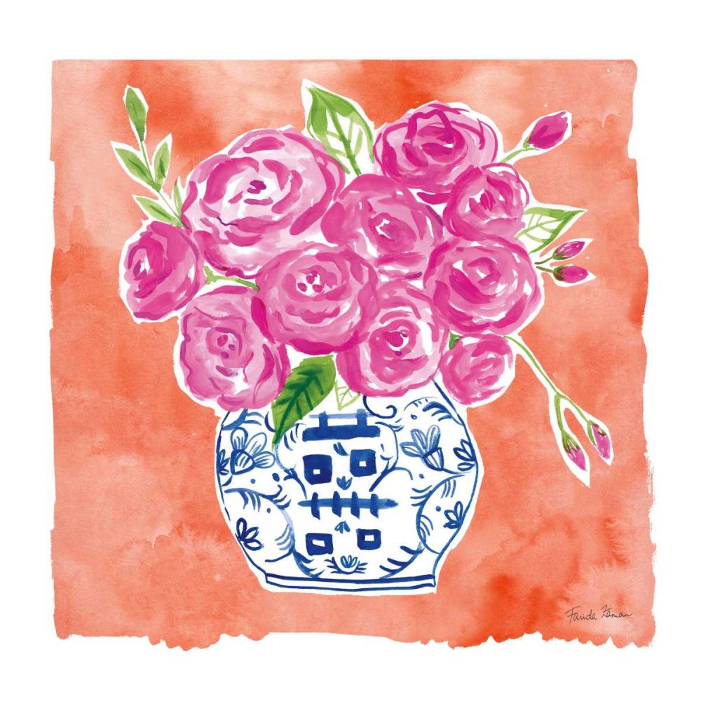 Chinoiserie Roses II art print by Farida Zaman for $57.95 CAD