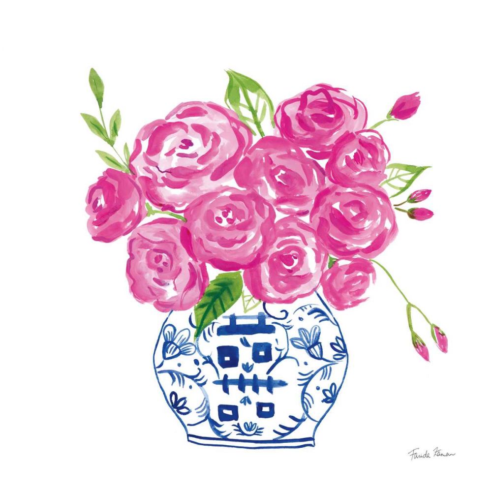 Chinoiserie Roses on White II art print by Farida Zaman for $57.95 CAD