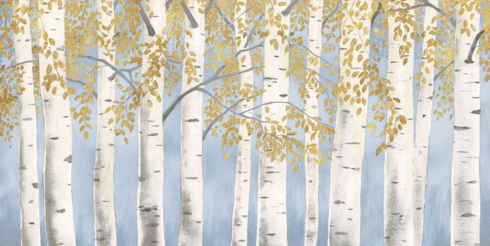 Fresh Forest Light Blue Gold art print by James Wiens for $57.95 CAD