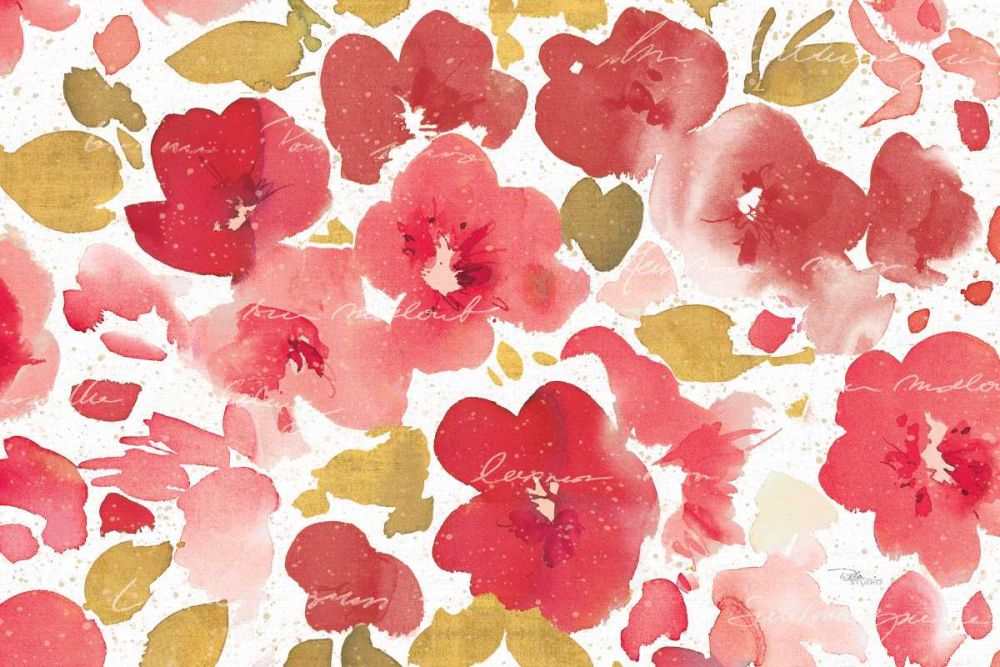 Floral Flow I Red Gold art print by Pela Studio for $57.95 CAD