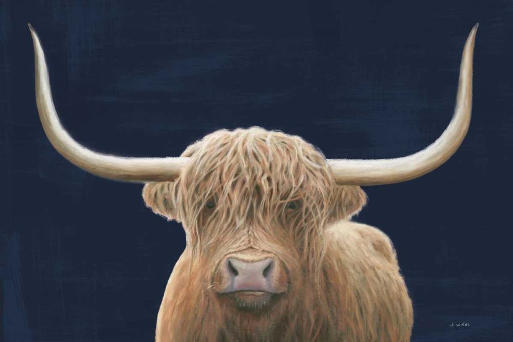 Highland Cow Navy art print by James Wiens for $57.95 CAD