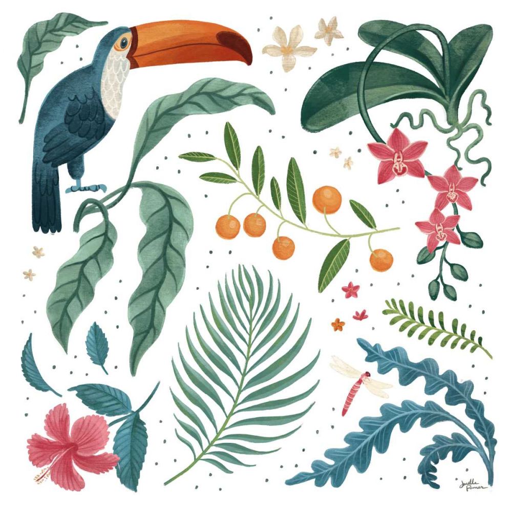 Jungle Love III White art print by Janelle Penner for $57.95 CAD