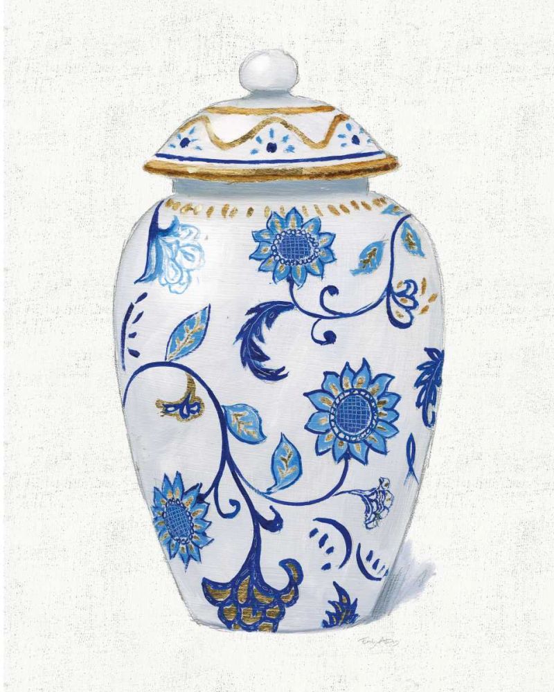 Flora Chinoiserie I Textured art print by Emily Adams for $57.95 CAD