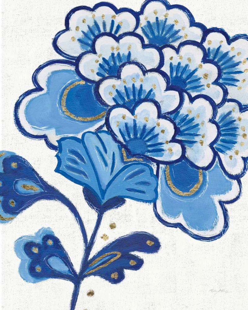 Flora Chinoiserie V Textured art print by Emily Adams for $57.95 CAD
