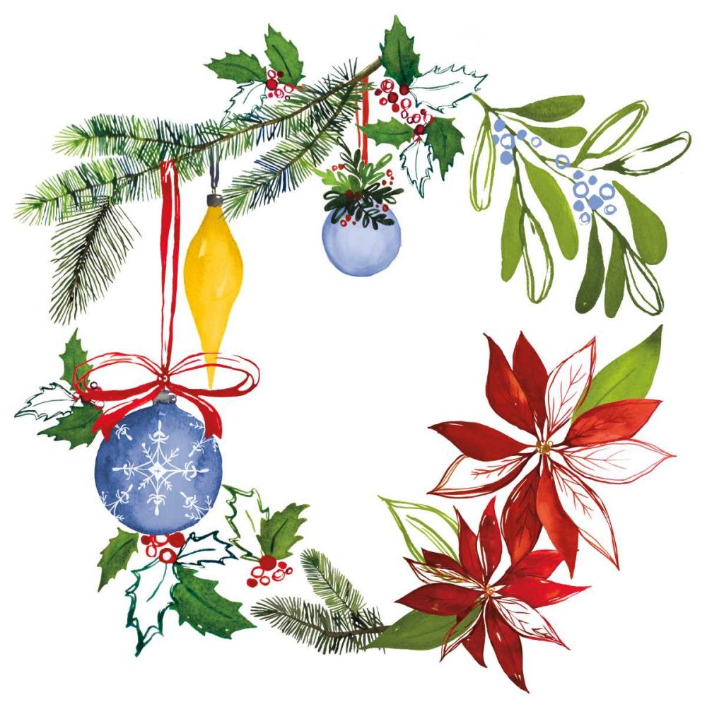 Christmas Wreath VI art print by Harriet Sussman for $57.95 CAD