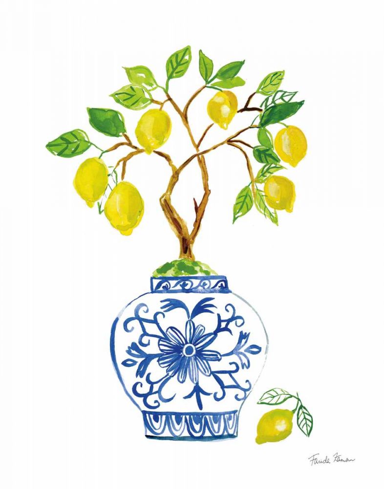 Lemon Chinoiserie II art print by Farida Zaman for $57.95 CAD