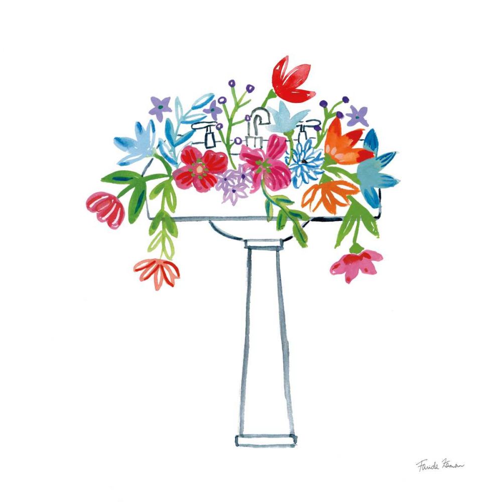 Floral Bathroom II art print by Farida Zaman for $57.95 CAD