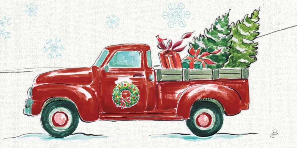 Christmas in the Country iv - Wreath Truck Crop art print by Daphne Brissonnet for $57.95 CAD