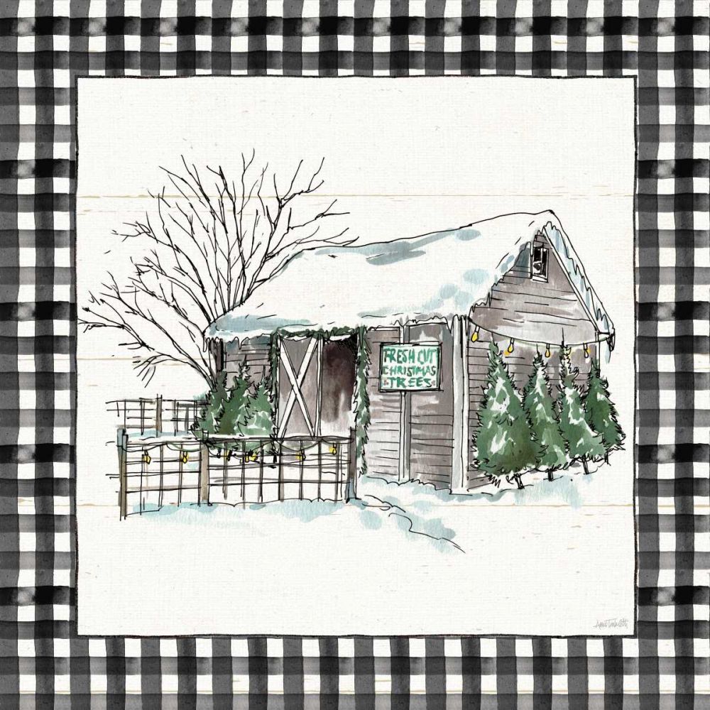 Holiday on the Farm IV BW Buffalo Check art print by Anne Tavoletti for $57.95 CAD