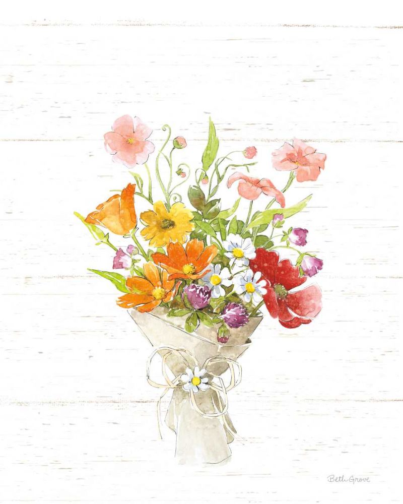 Farmhouse Floral V Shiplap art print by Beth Grove for $57.95 CAD