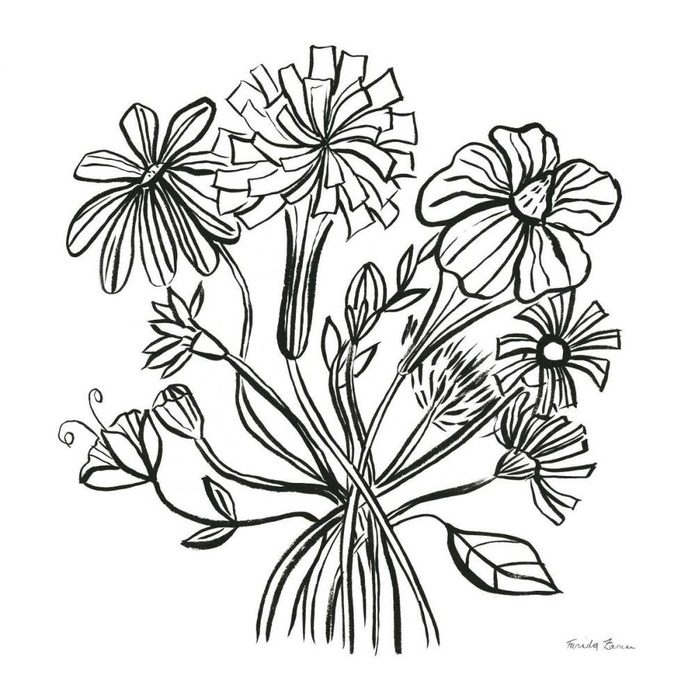 Wild Flowers Line II art print by Farida Zaman for $57.95 CAD