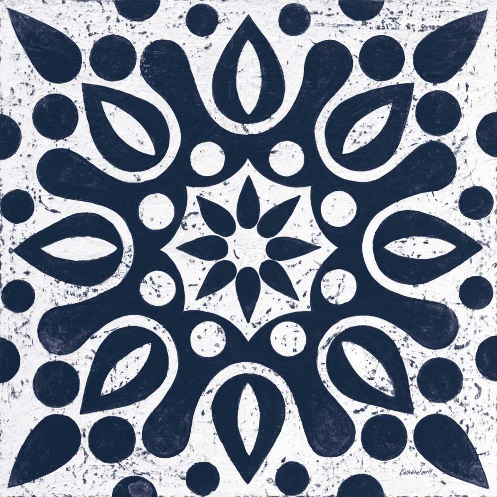 Blue and White Tile IV art print by Kathrine Lovell for $57.95 CAD