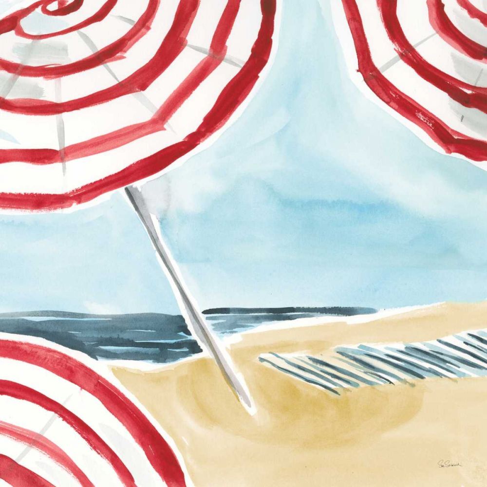 Stripes on the Beach I art print by Sue Schlabach for $57.95 CAD